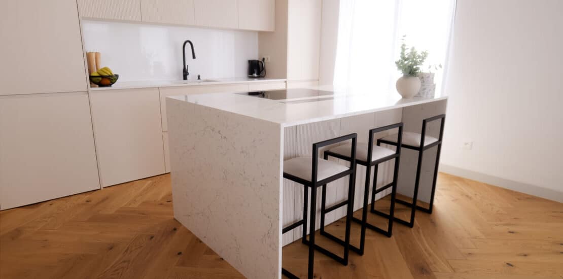 Kuchyňa Caesarstone White Attica